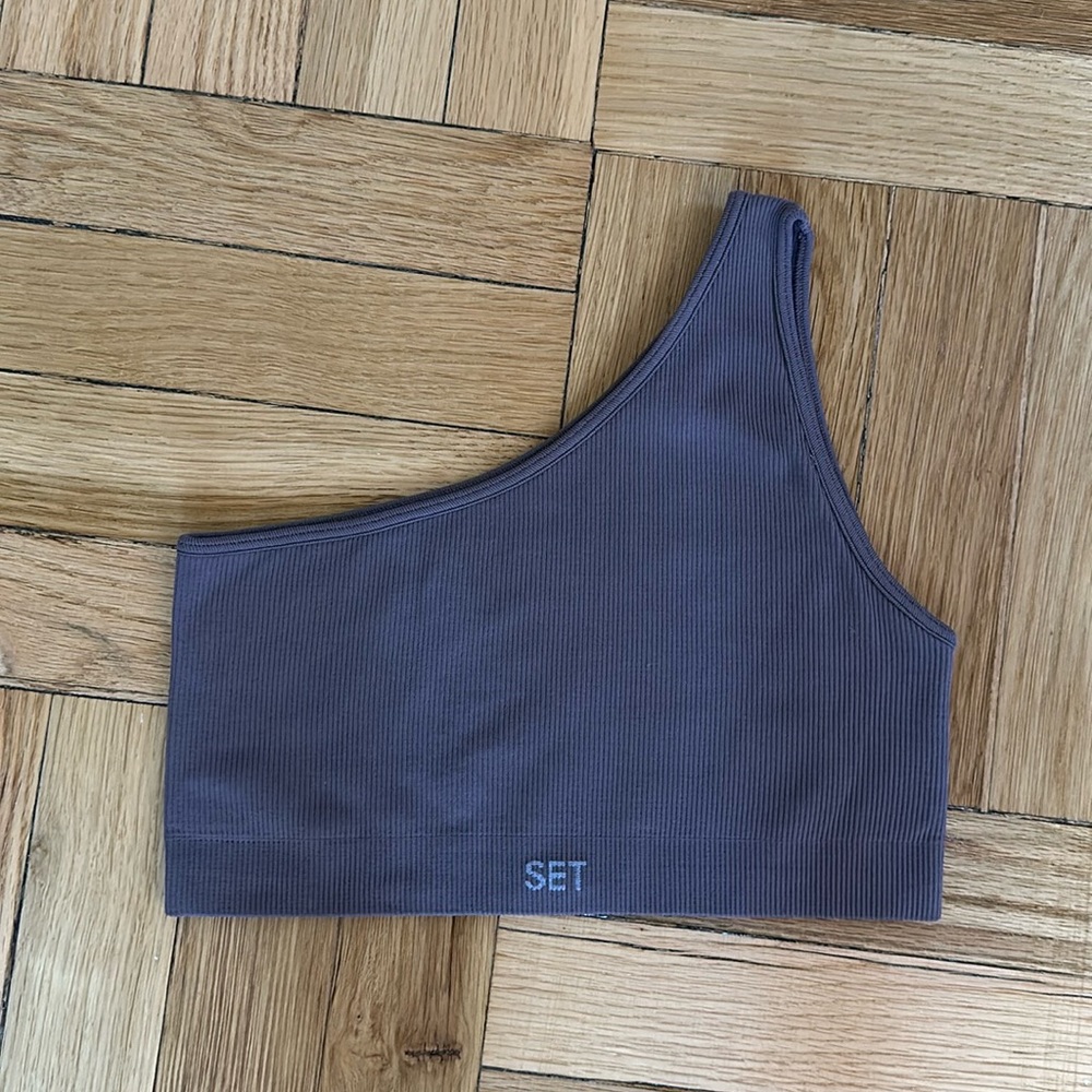 Set Active Ribbed One Shoulder Bra